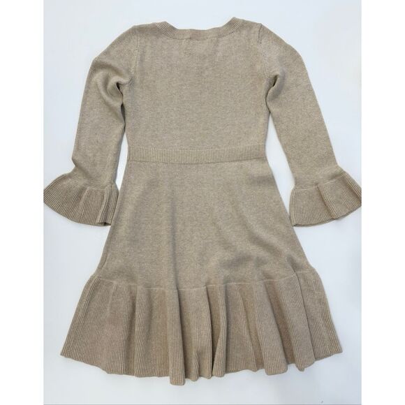 Lilly Pulitzer Girls Gold Metallic Holiday Amara Pullover Sweater Dress Bow M - Picture 5 of 5